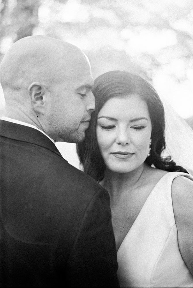 The bride and groom and photographed by Piper Vine before their Alabama wedding ceremony.