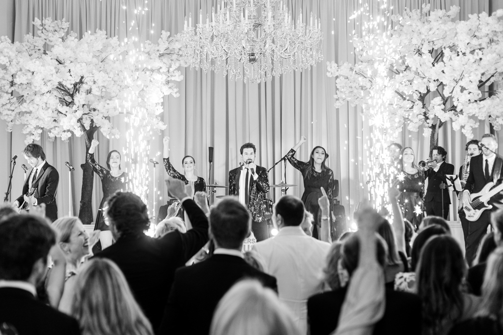 The band performs at a fabulous wedding reception at Grand Bohemian Hotel Mountain Brook.