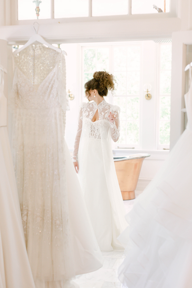 The Southern bride selects her wedding dress at The 1616 House.