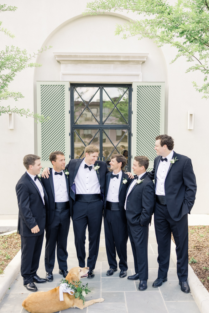 The groomsmen prepare for the wedding at The Farrell in Homewood.