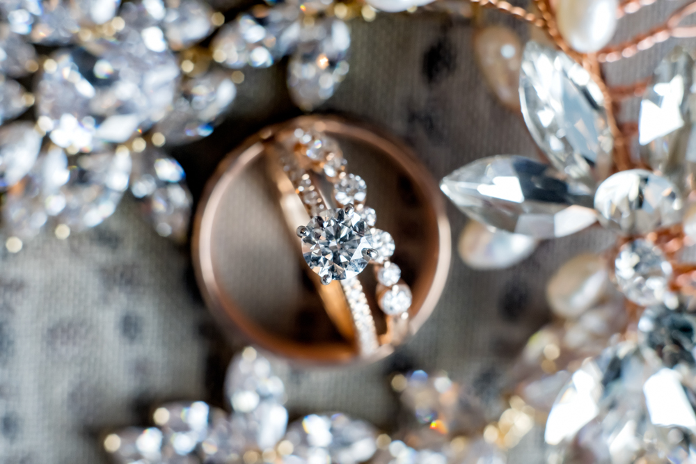 The rings are photographed for a Birmingham wedding.