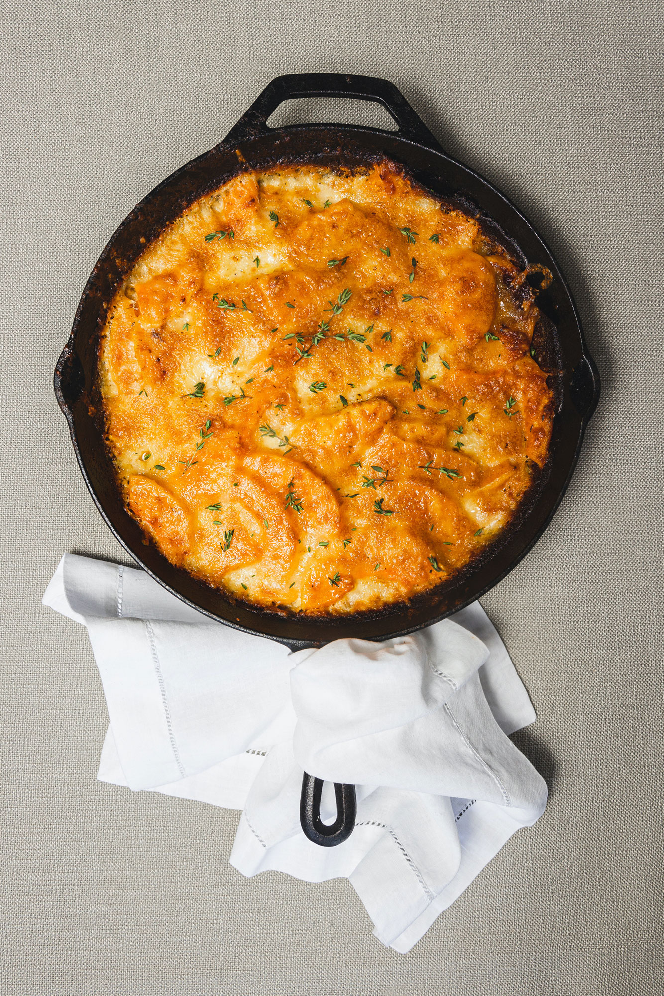 Table & Thyme presents an iron skillet casserole for a Southern wedding.