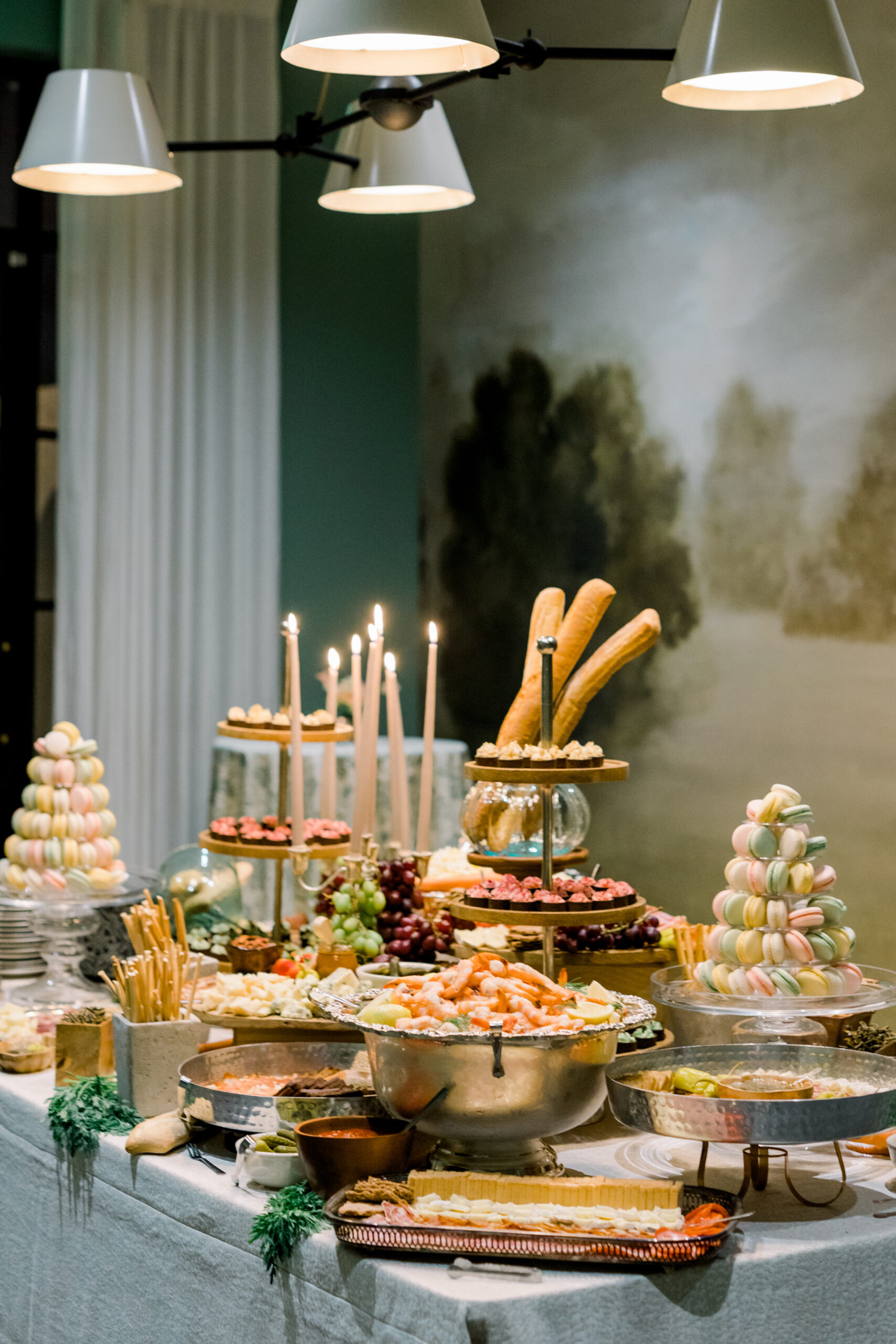 The grazing table is set for the Alabama Weddings party at The Farrell.