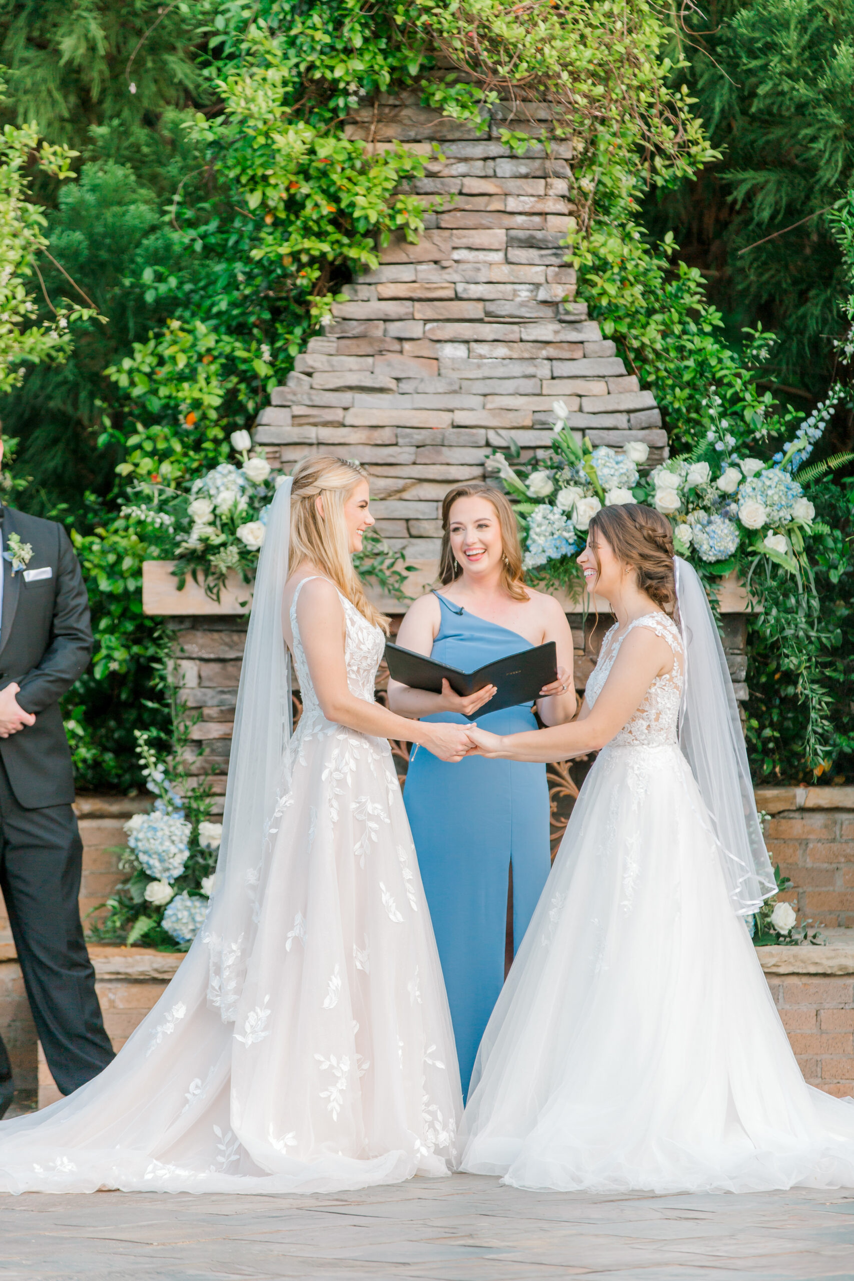 The brides share their vows at The Sonnet House.