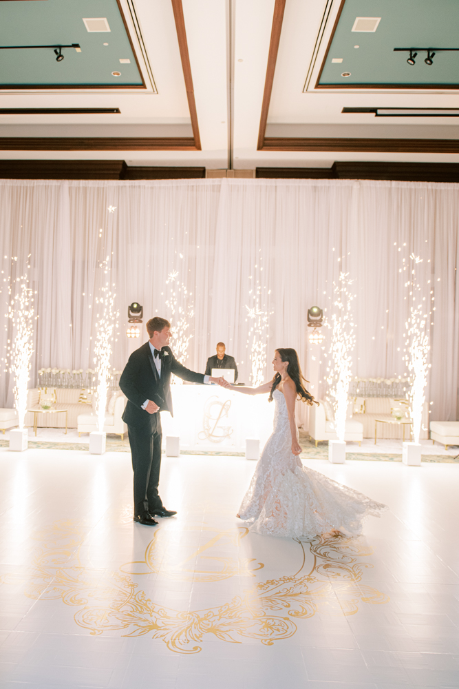 The bride and groom share a first dance at Ross Bridge Resort.