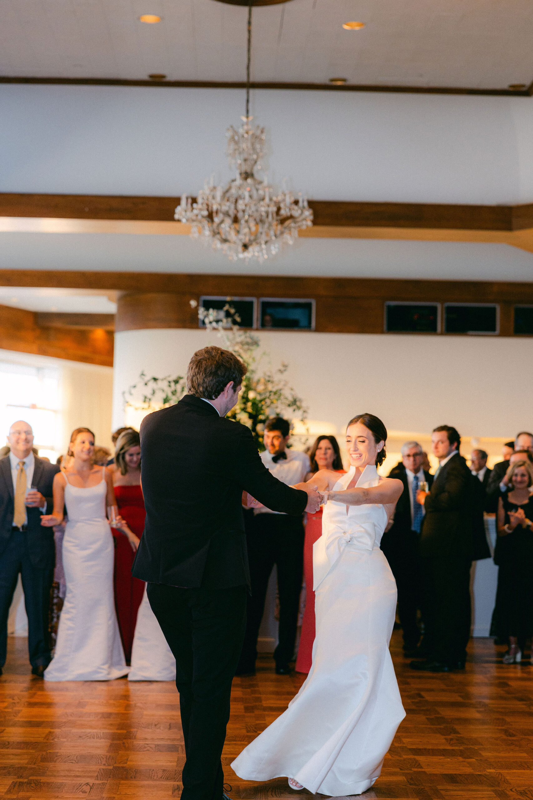 The bride and groom share a first dance at The Club in Birmingham, Alabama.