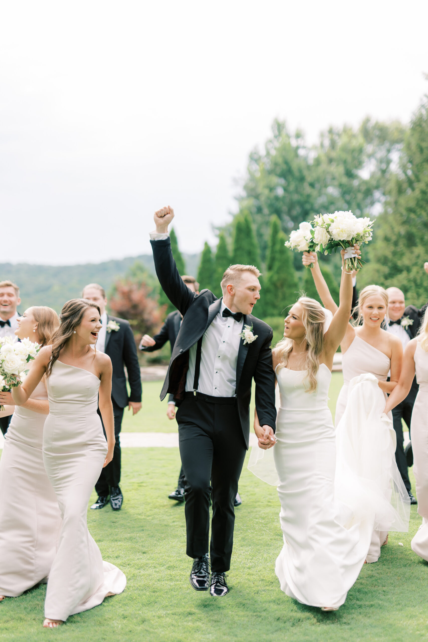 The bride and groom celebrate their Alabama wedding day.